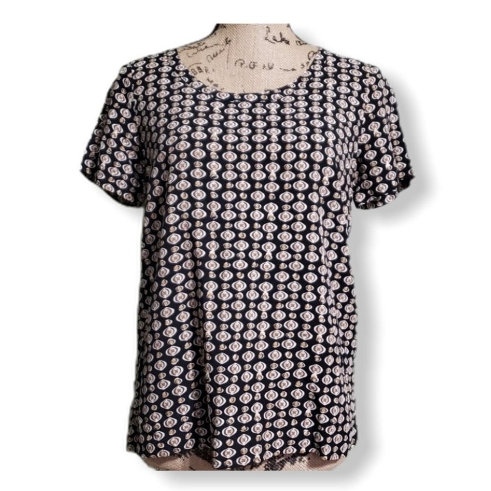 {j.jill} Scoop Neck Geo Print Tee